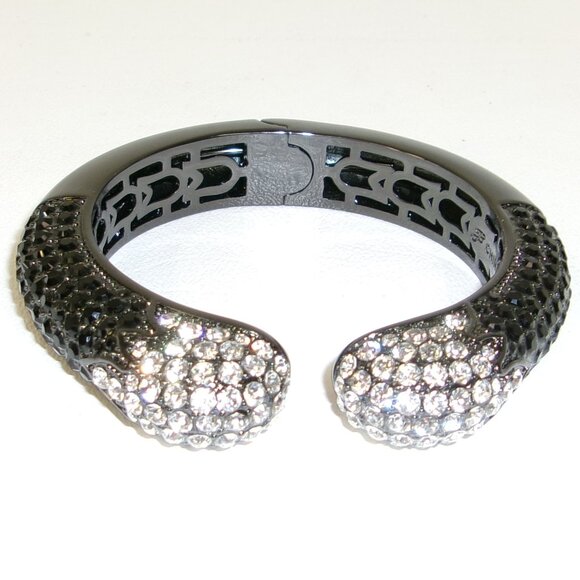 Joan Boyce Swarovski Crystal Black Cuff Bracelet - Picture 3 of 3